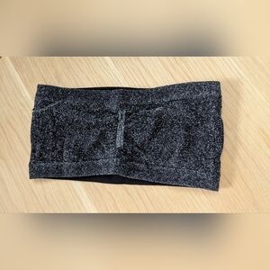 XOXO (Size Large) Black Glitter Sparkle Sequins Elastic Stretch Bandeau